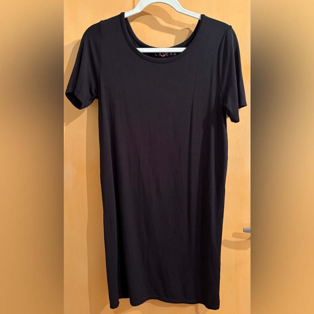 Hatch Layers  Maternity The Tshirt Dress Black Short Sleeve Shirt Dress Medium